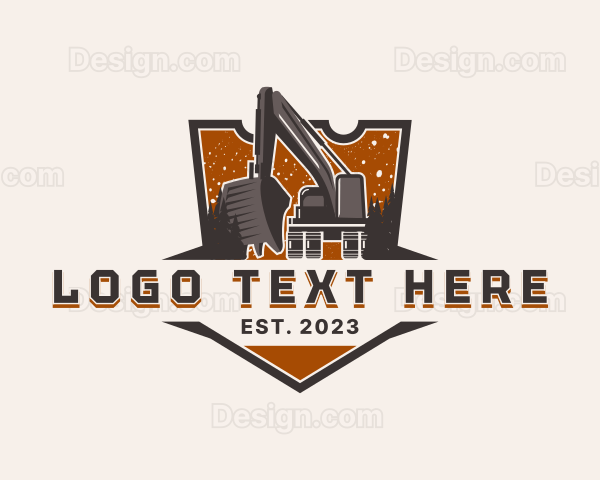 Excavator Machinery Equipment Logo