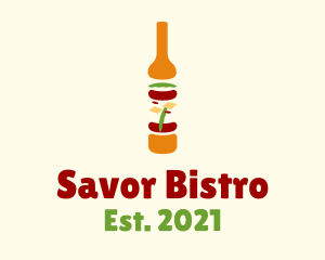 Gourmet Food Wine Bistro logo design