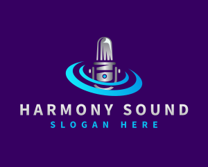 Microphone Sound Podcaster logo design