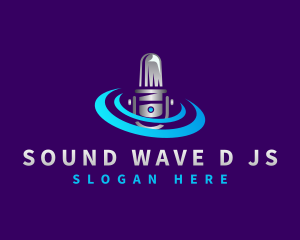 Microphone Sound Podcaster logo design