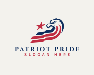 Eagle Patriot Flag Star logo design