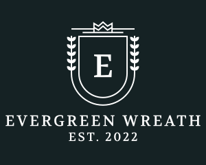 Military Crown Wreath Crest logo design