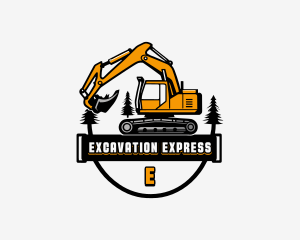 Excavator Builder Construction logo design