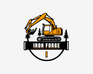 Excavator Builder Construction logo design