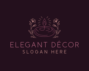 Flower Candle Decoration logo design