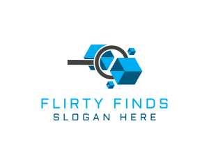 Tech Magnifying Glass logo design