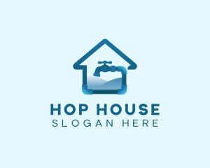 House Plumbing Faucet logo design