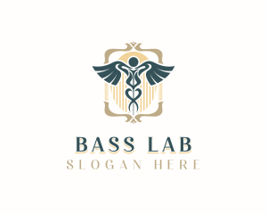 Pharmaceutical Laboratory Caduceus logo design