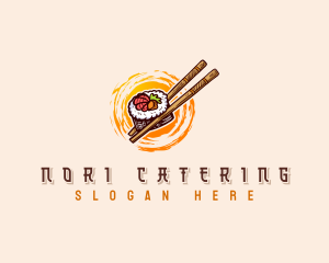 Sushi Chopsticks Restaurant logo design