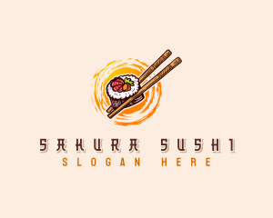 Sushi Chopsticks Restaurant logo design