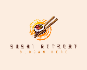 Sushi Chopsticks Restaurant logo design