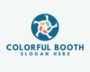 Round Colorful Camera Lens logo design