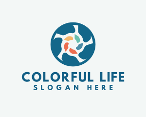 Round Colorful Camera Lens logo design