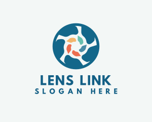 Round Colorful Camera Lens logo design