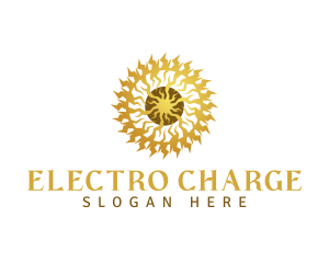 Electric Lightning Sun logo design