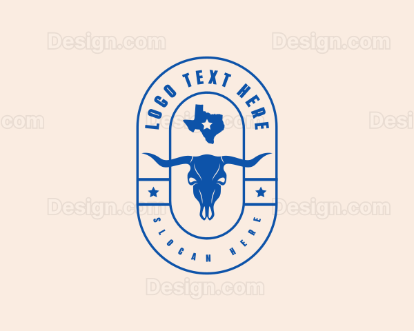 Texas Cow Skull Logo