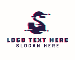 Tech Glitch Letter S logo