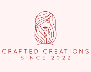 Woman Scented Candle  logo design