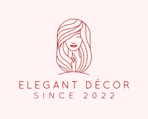 Woman Scented Candle  logo design