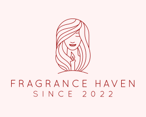 Woman Scented Candle  logo design