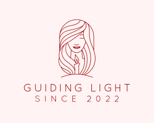 Woman Scented Candle  logo design