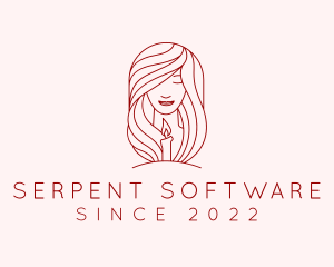 Woman Scented Candle  logo design