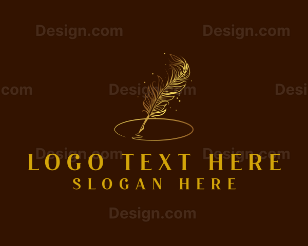 Luxury Feather Quill Pen Logo