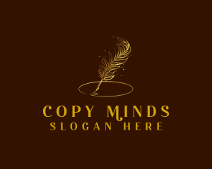 Luxury Feather Quill Pen  logo design