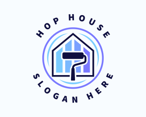 Paint Roller House logo design