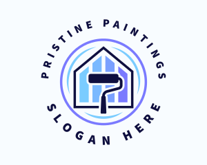 Paint Roller House logo design