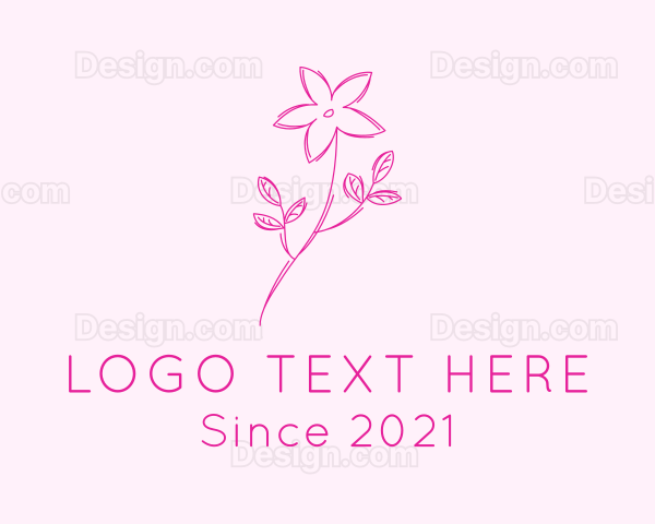 Pink Flower Sketch Logo