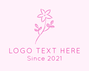 Pink Flower Sketch logo
