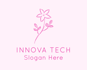 Pink Flower Sketch Logo