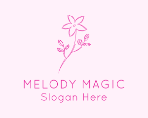 Pink Flower Sketch Logo