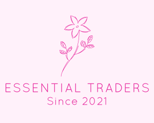 Pink Flower Sketch logo design