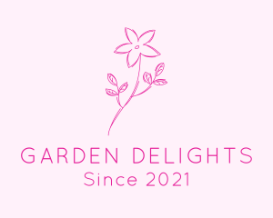 Pink Flower Sketch logo design