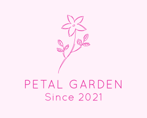 Pink Flower Sketch logo design