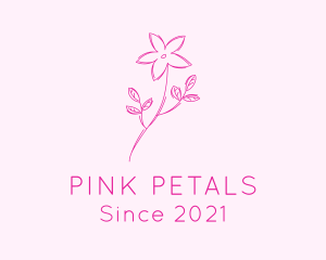 Pink Flower Sketch logo design