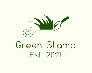 Green Gardening Trowel  logo design