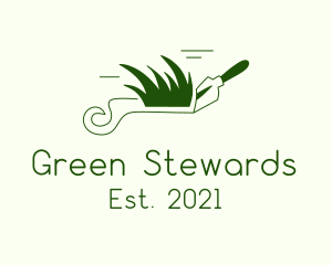 Green Gardening Trowel  logo design