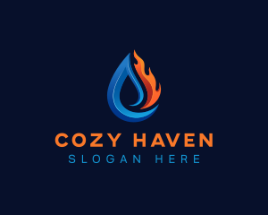 Water Fire Cooling logo design