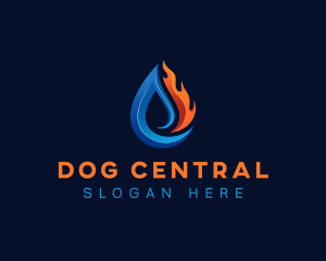 Water Fire Cooling logo design