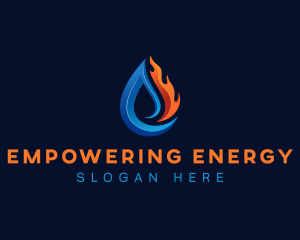 Water Fire Cooling logo design