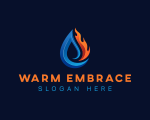 Water Fire Cooling logo design