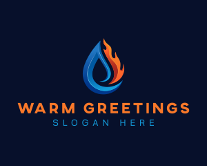 Water Fire Cooling logo design