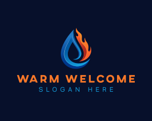 Water Fire Cooling logo design