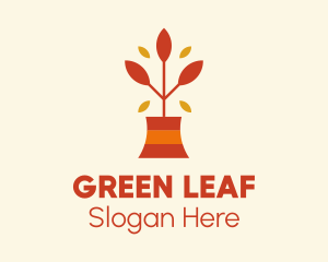 Autumn Pot Plant  logo design