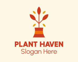 Autumn Pot Plant  logo design