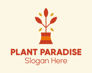 Autumn Pot Plant  logo design