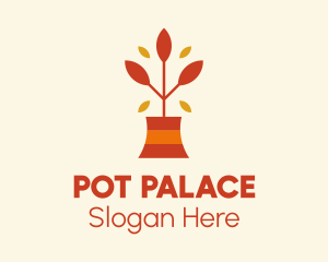 Autumn Pot Plant  logo design